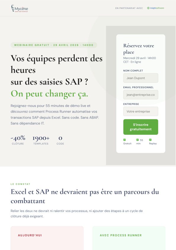 Email d'invitation — Webinaire Process Runner